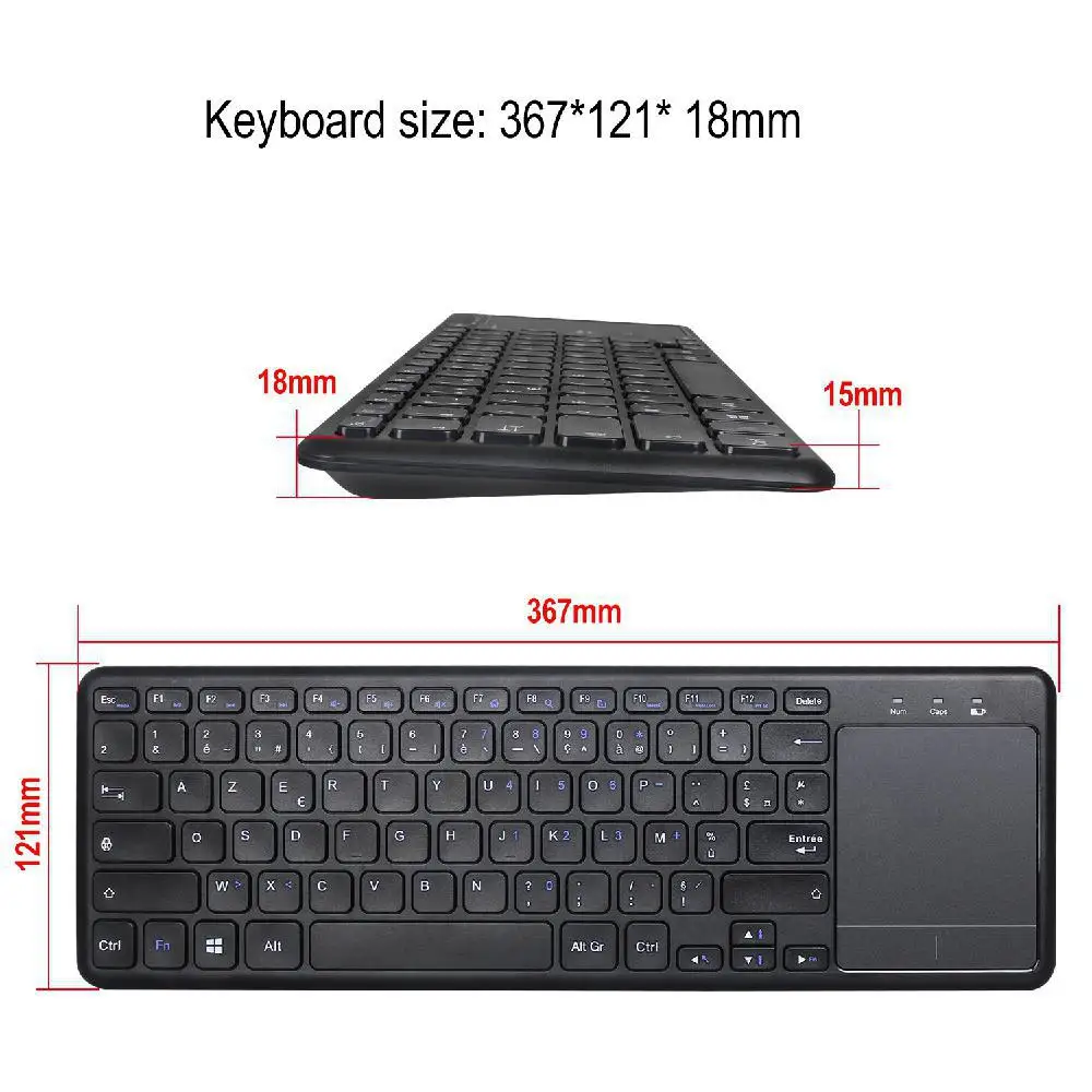 На английском и французском языках Bluetooth 2,4G Беспроводная клавиатура с сенсорной мышью тачпад Клавиатура для планшета настольный компьютер ноутбук
