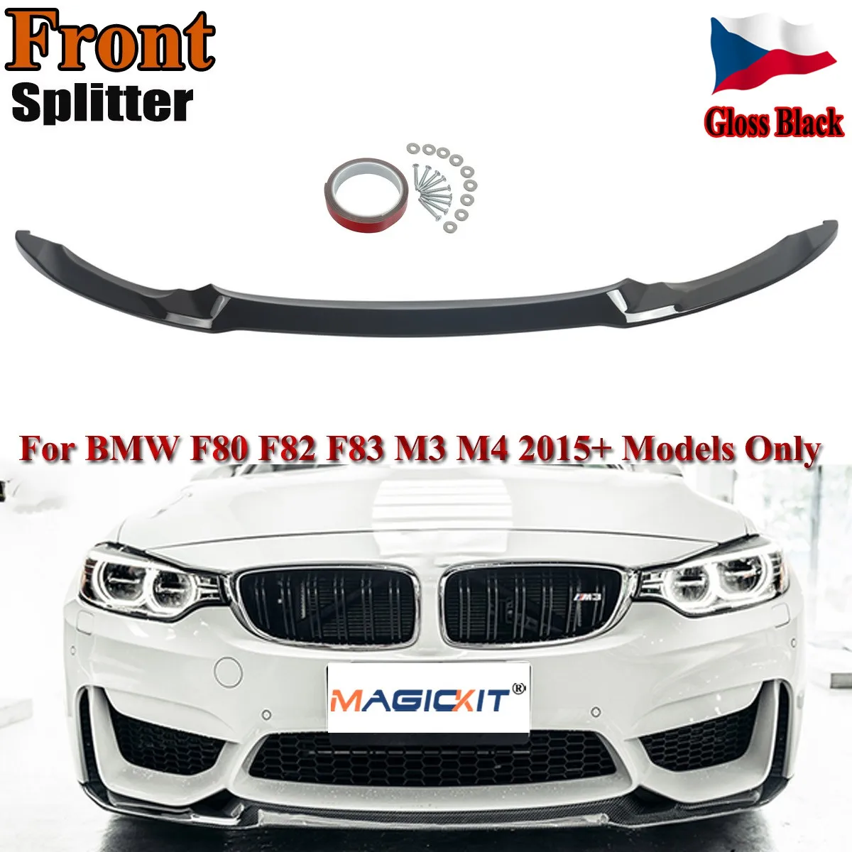 Передний сплиттер MagicKit для BMW F80 M3 4D и F82 M4 2D 2015-2020 | Автомобили мотоциклы