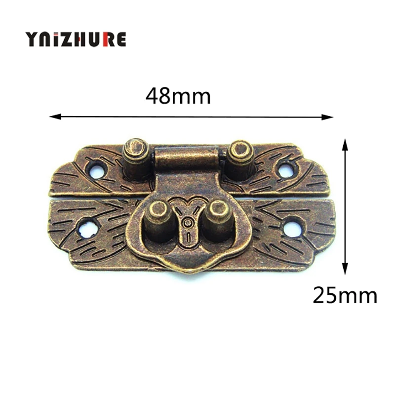 2шт 25*48 мм китайские задвижки багажника старинный деревянный ящик Подарочная застежка замок из сплава цинка для корпуса декоративные аксессуары