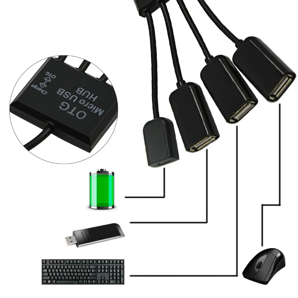 4 в 1 Micro USB OTG концентратор VONETS соединитель для смартфона компьютера ноутбука