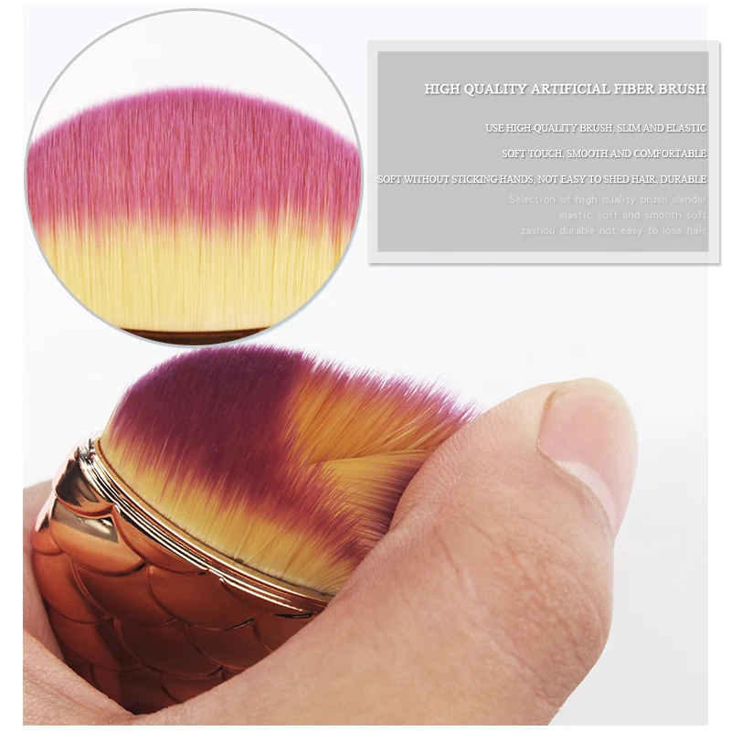 Набор инструментов для макияжа в форме рыбы кисть пудры лица румян