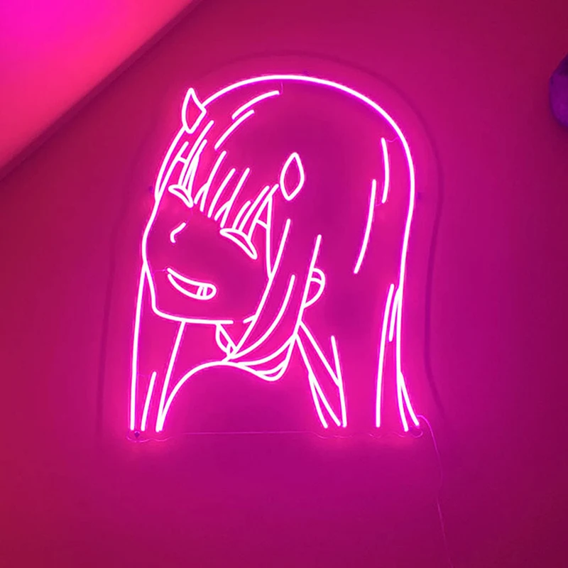 

Anime Zero Two Visual Neon Sign Light Wall Lights Neon Sign Wall Decorations for Beer Bar Club Bedroom Windows Party Gifts