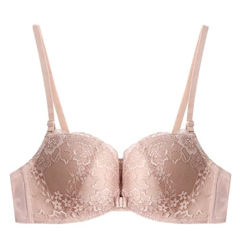 

Women Open The Buckle Before No Steel Ring add Fat to The Cup Big Size Bra Large Front Button Bra Lace Back Underwear