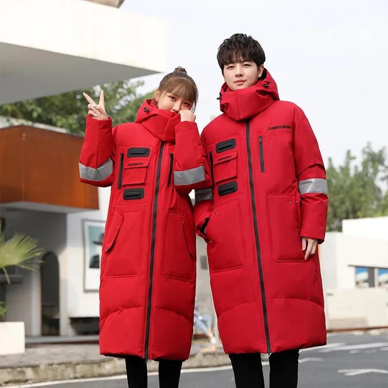 

Men/Women Winter Long Warm Coat Down Jackets2021 New Fashion Thickened White Duck Down Jackets Hooded XS-3XL
