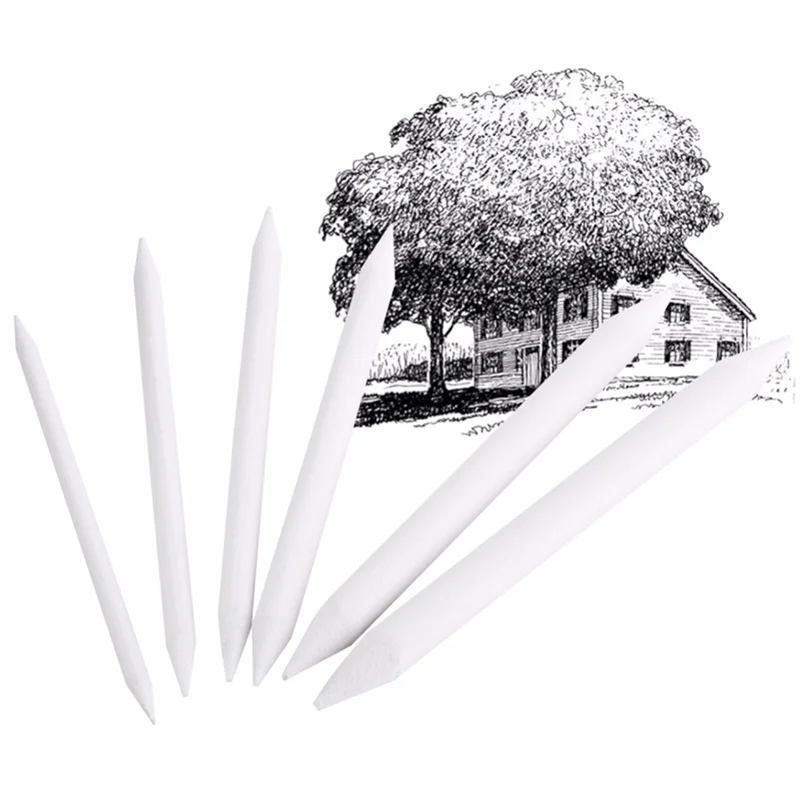 6Pcs/set Professional White Rubber Set Double Head Drawing Sketch Paper Eraser Charcoal Pencil Art Painting Stationery Supplies |