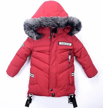 

Kids Winter Overcoat For Boys Teenage Fur Collar Costumes Hoodies Cashmere Coat Thick Warm Down Jacket Sports Topcoat