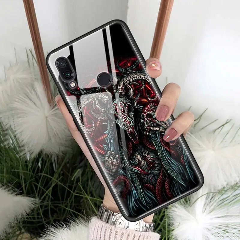 Чехол из закаленного стекла с головой козла сатаны для Red mi 7 8A Note 7 6 8 8Pro K20 K20Pro Xiaomi mi A3 mi CC9E mi CC9 - Цвет: 06