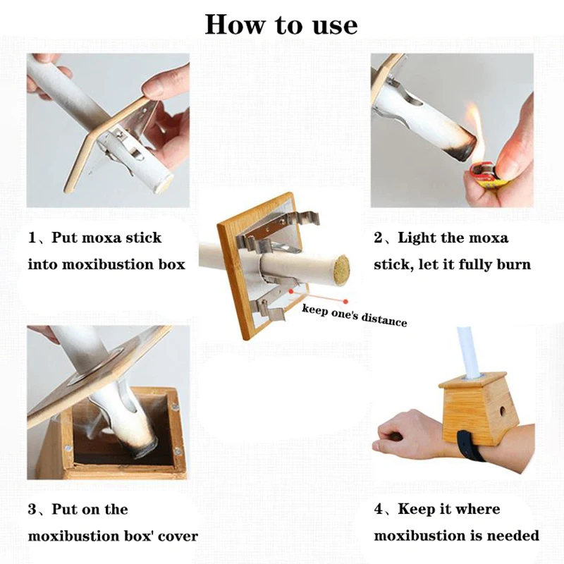 Moxibustion Box Nature Bamboo Burner Warm Acupuntura Massage Therapy Moxa Stick Body Acupoint Massager Health Care