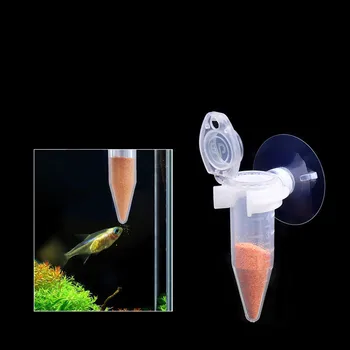 

Plastic Aquariums Fish Feeder Automatic Feeding Food Cup food container Funnel with Suction Cup Fish Tank Supplies