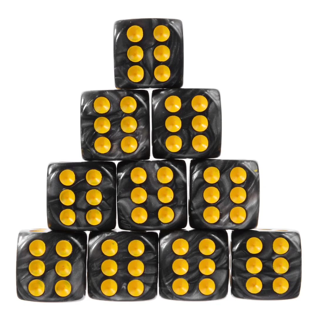 Hot 10pcs Round Corner Pearl Gem Dice 6 Sided 16mm Dice Playing Table Board Bar Games Party Funny Tools Entertainment Supplies