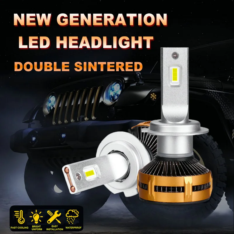 2x Car Headlight Bulbs With ZES Chips LED H1 H3 H4 H7 H8 H11 9005 9006 9012 Auto Lamp 160W 20000LM Car Lights Universal Nebbia