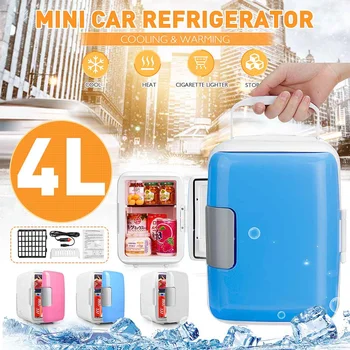 

2 in 1 4L Portable Mini Car Refrigerators Dual-Use Portable Warmer Freezer Cooler Camping Fridge Vehicle Travel