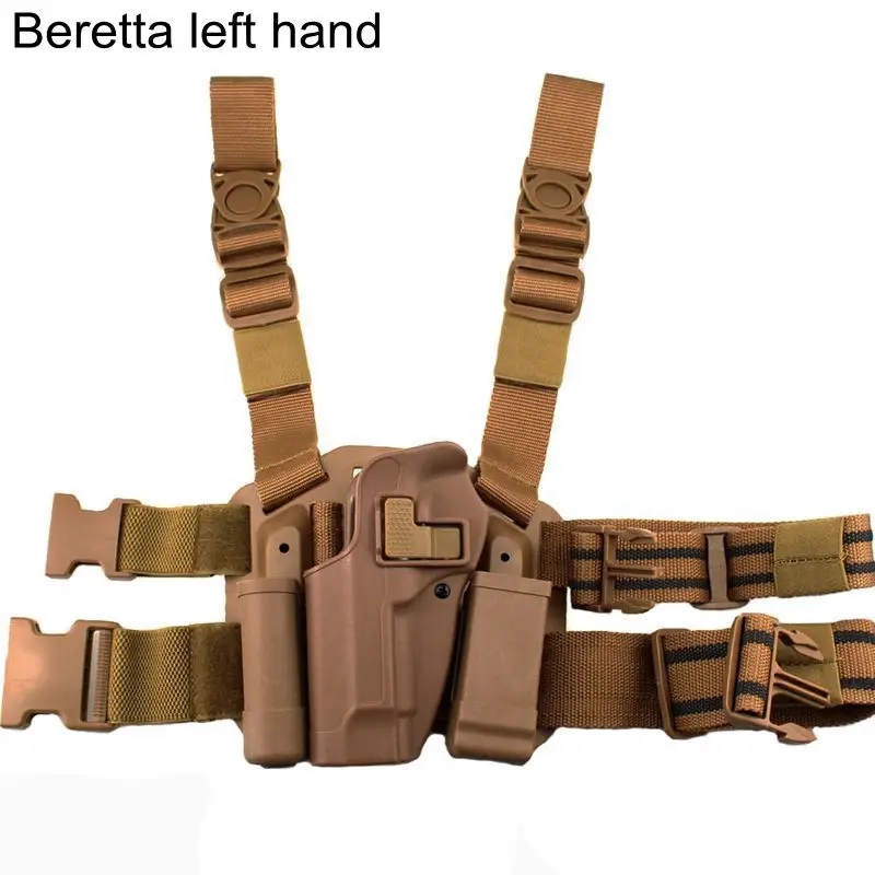 Beretta tan left Тактическая кобура Glock 17 19 Beretta 92 ножная кобура военный пистолет кобура для ног левая рука принадлежности для пистолета Глок кобура для стрельбы из пистолета - Цвет: Beretta tan left