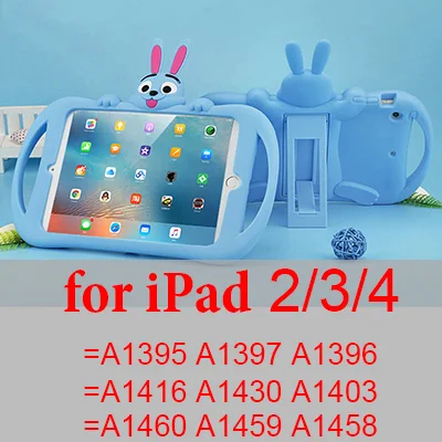 Силиконовый чехол для iPad air 2, 9,7 дюймов,,, детская подставка с милым Кроликом, чехол для планшета для iPad mini 2, 3, 4, 5, чехол - Цвет: b 234