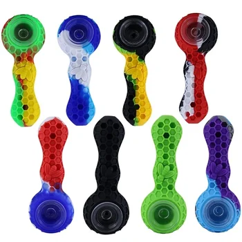 

Creative Silicone Smoking Pipe Travel Tobacco Pipes Spoon Cigarette Tubes Herb Accessories Tobacco