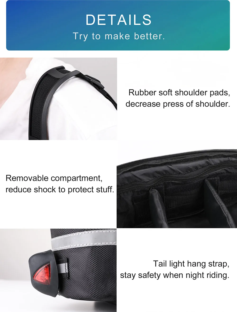 Rhinowalk 12L MTB Bicycle Luggage Rack Bag Waterproof Cycling Saddle Rack Trunk Bags 12L Camera Bicycle Accessories (12)