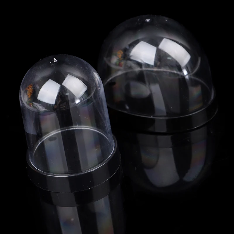 1pc hot Round Ellipse Dust Bell Cover Plastic/glass Display Box Figurine  Miniature Craft Decor