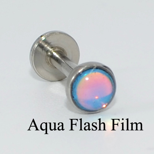 Flat CZ Gem Opal Lip Labret Stud Piercing Internall Thread Ear Tragus Cartilage Helix Stud Earring Body Jewelry