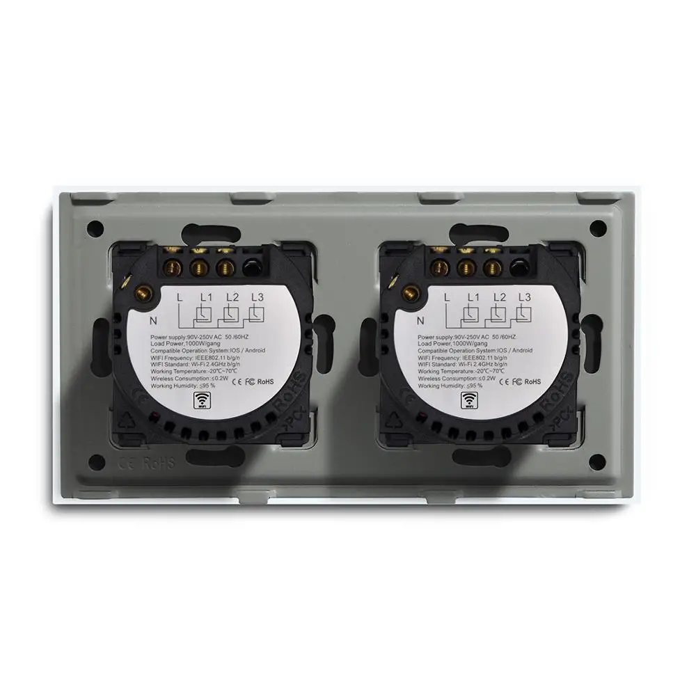 4 gang interruptor luz cristal painel led 03