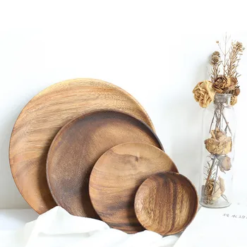 

Round plate plate painless dry wood plate cake dessert small plate round large tray round small plate