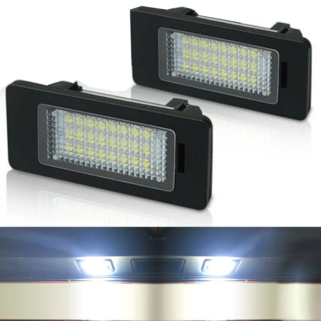 2pcs Car Error Free Led License Plate Lights Bulbs Lamps Wateroroof For