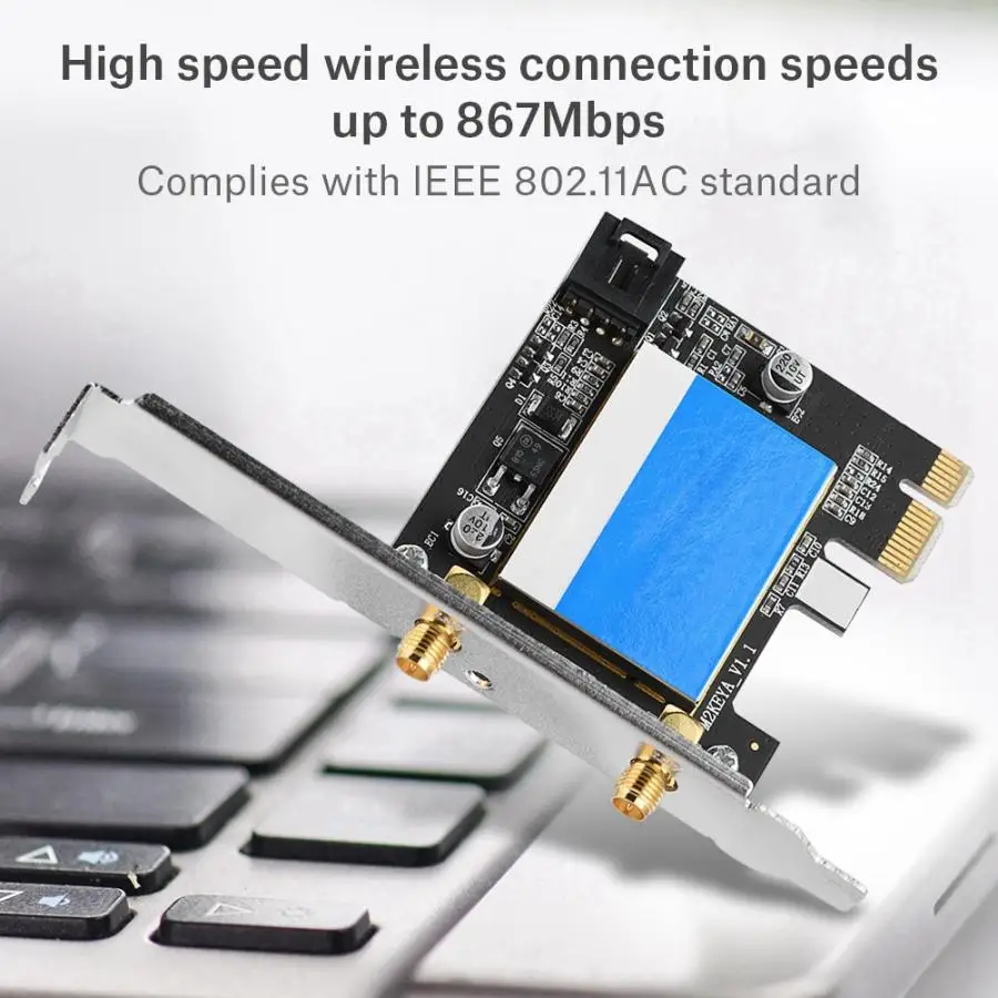 Настольная сетевая карта Bluetooth 4,0 настольный адаптер WLAN сетевая карта PCIE Двухдиапазонная 5G 867 Мбит/с для Intel 7265