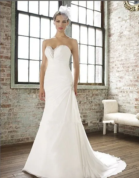 

2018 trumpet feature flattering pleats Beading drop waist corset closure crystal bridal gown cheap Mother of the Bride Dresses