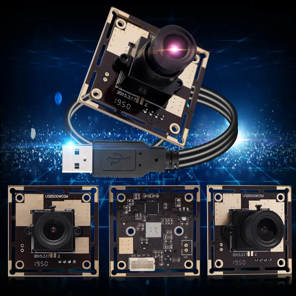 Модуль камеры ELP 5 мегапикселей 2592*1944 MJPEG/YUY2 HD UVC Mini USB Webacm Cam 5MP OV5640 CMOS для зрения