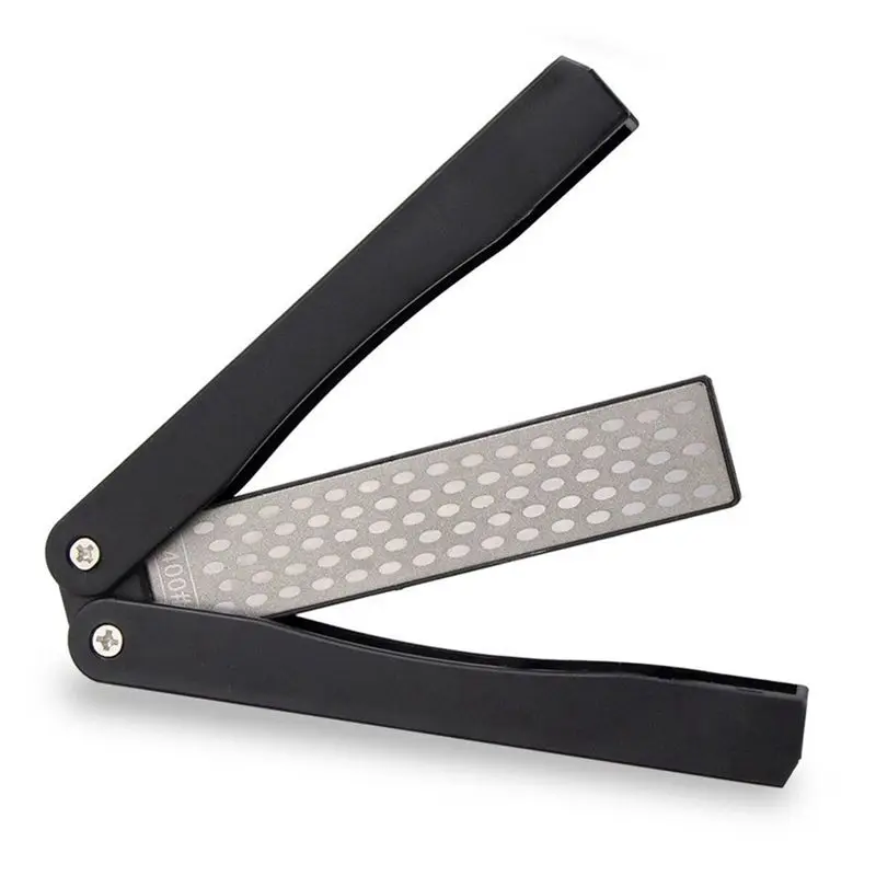 

Pocket Knife Sharpener, 400/600grit Double Sided Folding Knife Sharpener Stone for Kitchen, Garden, Outdoor tools (Black)