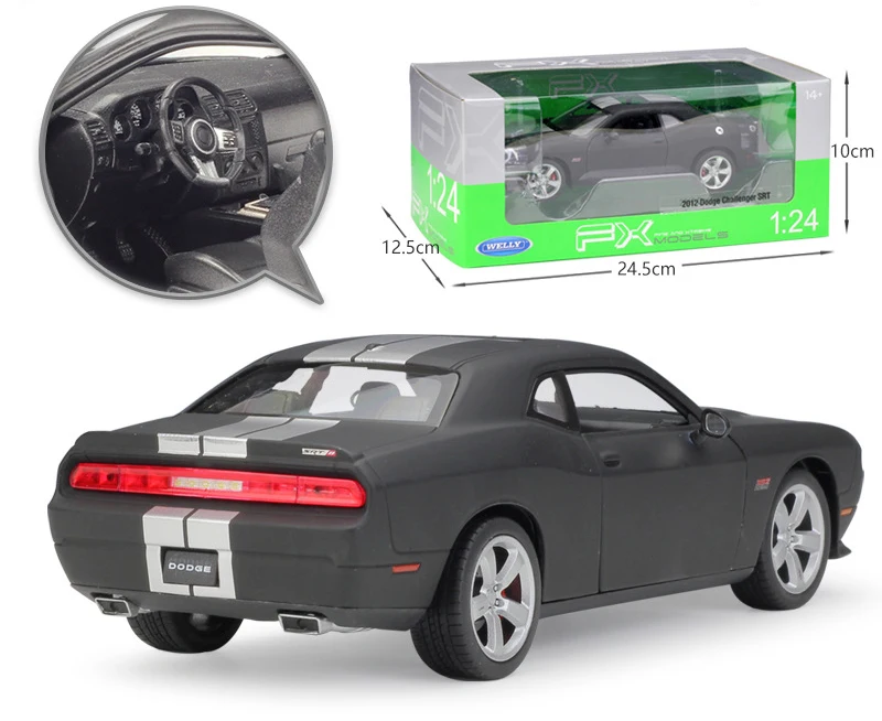 WELLY литье под давлением 1:24 Масштаб 2012 DODGE Challenger SRT модель симулятора автомобиля игрушечный автомобиль металлический сплав игрушечный автомобиль для мальчика Коллекция подарков