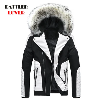 

-40 Degree Cold Resistant Russia Winter Jacket Mens Top Quality Real Fur Collar Thick Warm 100% White Duck Down Mens Winter Coat