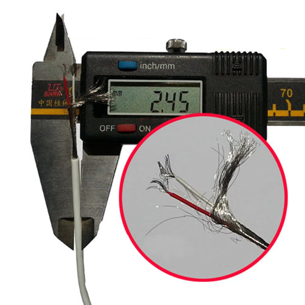 2-жильный посеребренный медицинский силиконовый экранированный провод 30AWG