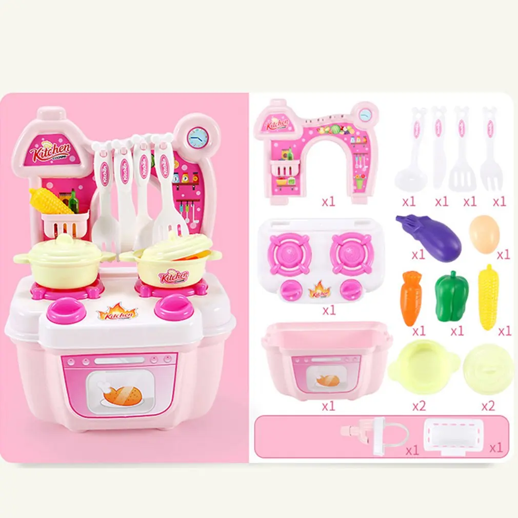 

16pcs Children's Kitchen Set Plastic Simulation Games Food Kids Toys Kids Kitchenware Toy Set For Girls Games Educational Toys
