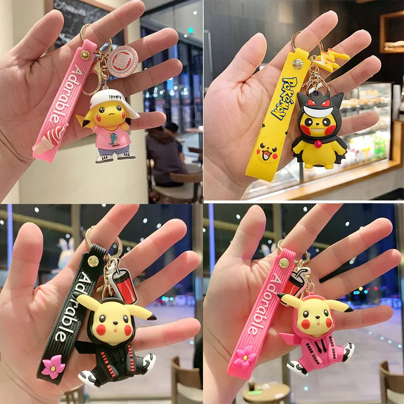 Cos Gengar Fashion Pokemon Figurine Pikachu Cute Toys Keychain for Children Kids Anime Pokemon Action Figure Model Collect Toys