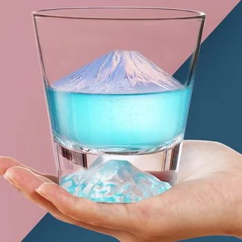 

Sparkling Quality Fuji Glass Transparent Crystal Glass Snow Mountain Glass Glass Tea Cup Cold Drink Glass Juice Cup