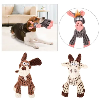 

Fun Pet Dog Toys Puppy Chew Squeaker Toy Squeaky Plush Sound Animal Shape Molar Toys Pet Training Dog Toy Pet Supplies