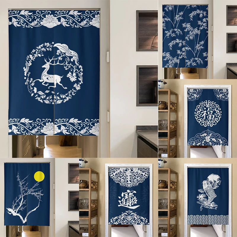 

Cotton Linen Half Panel Curtain Bedroom Shower Door Curtain Home Decoration Blackout Curtain Partition Curtain
