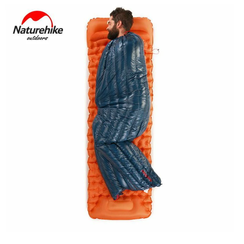 Ультралегкий водонепроницаемый спальный мешок Naturehike из белого гусиного пуха