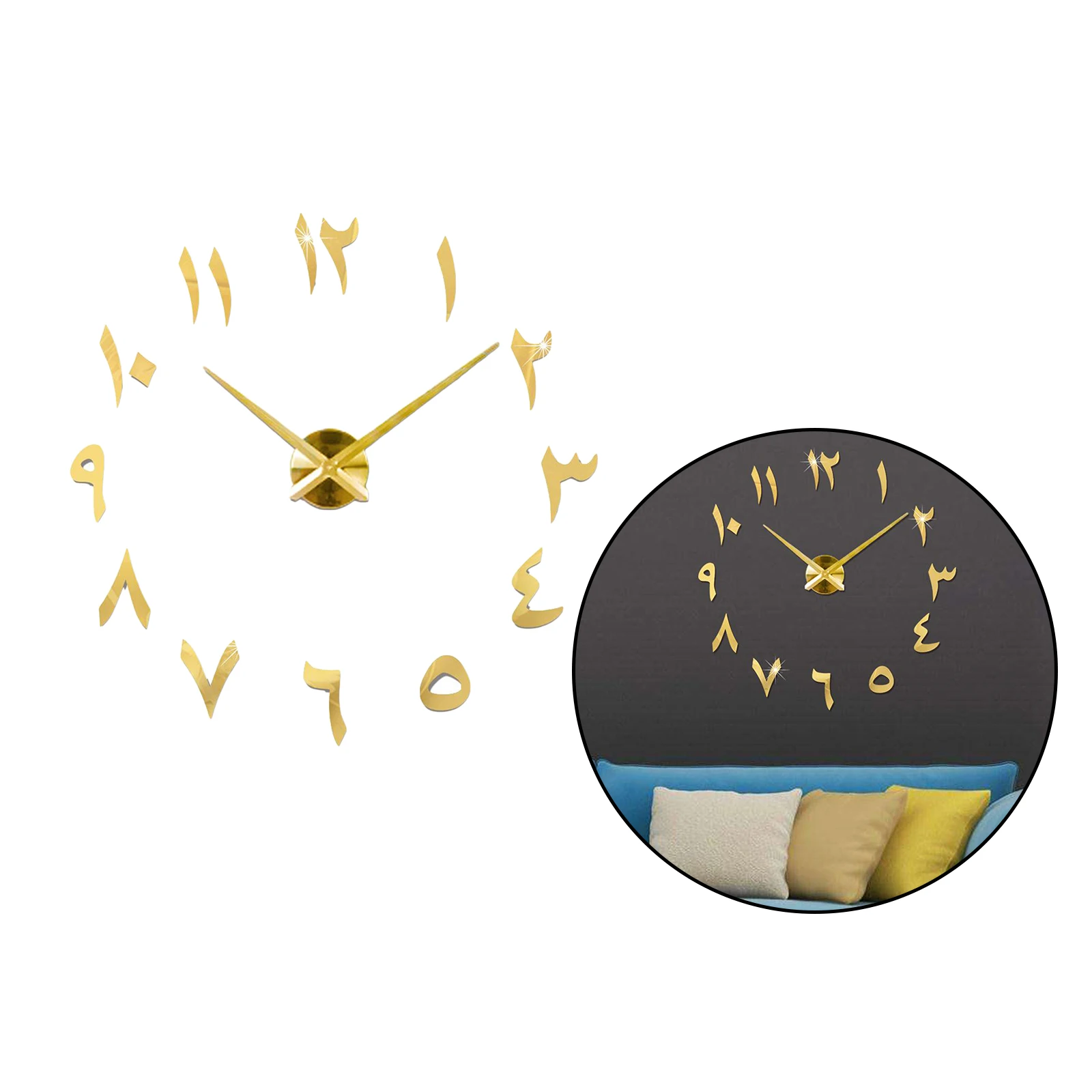 3D DIY Wall Clock Large Wall Sticker Clock Acrylic Clock Sticker Mirror Decor For Living Room Study Bedroom
