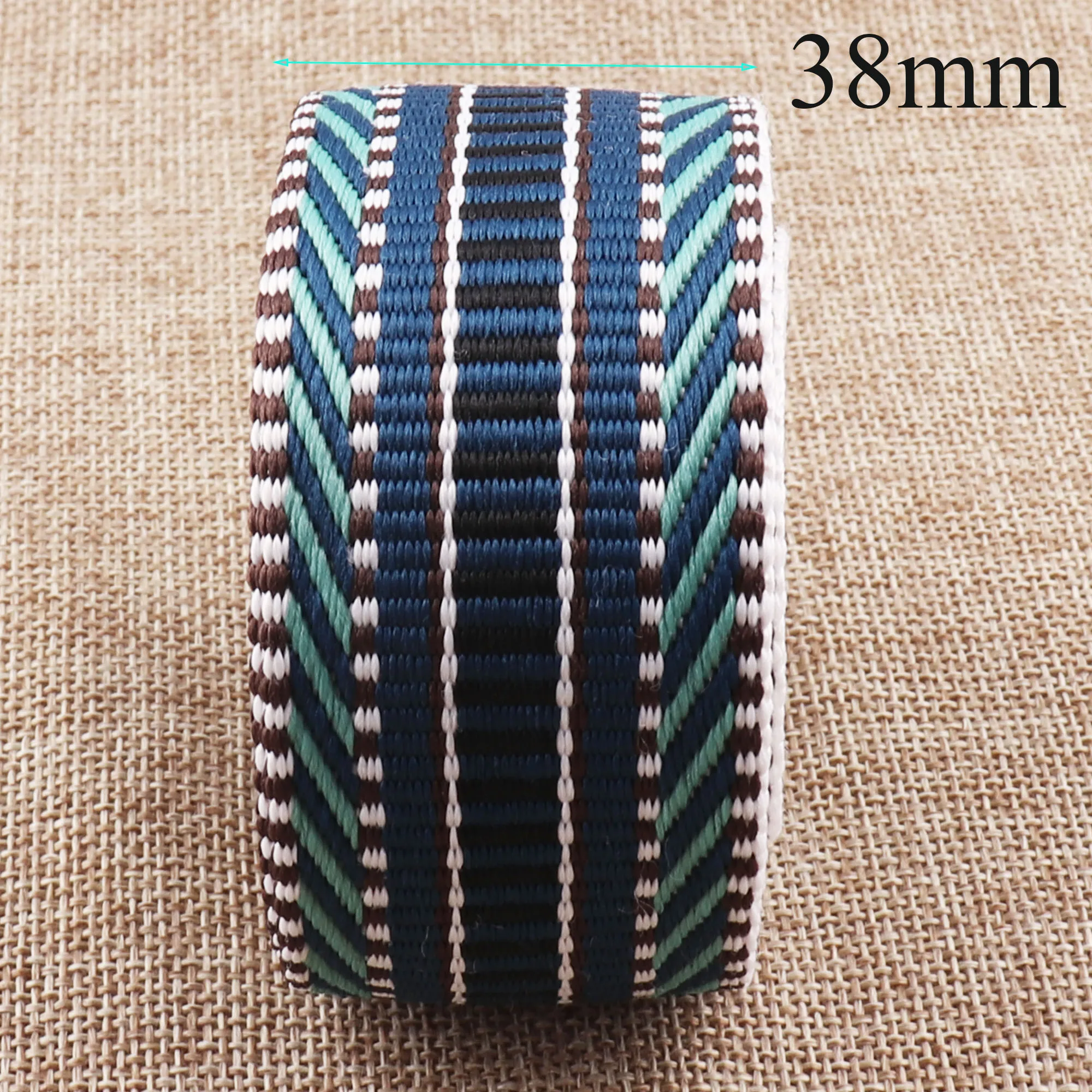 5 Yards Ethnic Cotton Webbing,Webbing for Fashion Sewing Craft,Color Cotton  Webbing for Belts,Webbing for Key Fob Lawn Chair Webbing,Canvas Belt