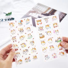 6 ชิ้น/แพ็ค Kawaii Big Face Cat กระดาษสติกเกอร์ Bullet Journal ตกแต่ง Pegatinas เครื่องเขียน DIY สติกเกอร์สติกเกอร์(China)