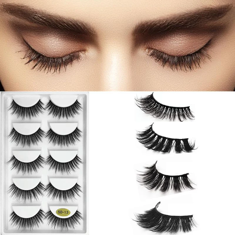 

5Pairs Natural False Eyelashes Handmade Soft Fake Lashes Long 3d Mink Lashes Eyelash Extension Makeup Eyelashes For Beauty