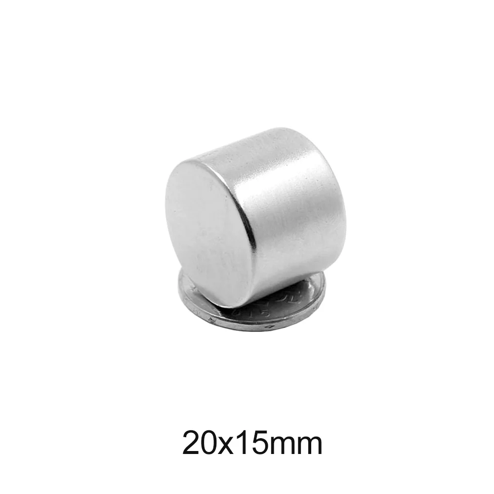 1/2/5/10PCS 20x15mm magnete rotondo sfuso per terre Rare 20mm X 15mm magnete di ricerca rotondo 20x15mm disco magnete al neodimio 20*15mm N35