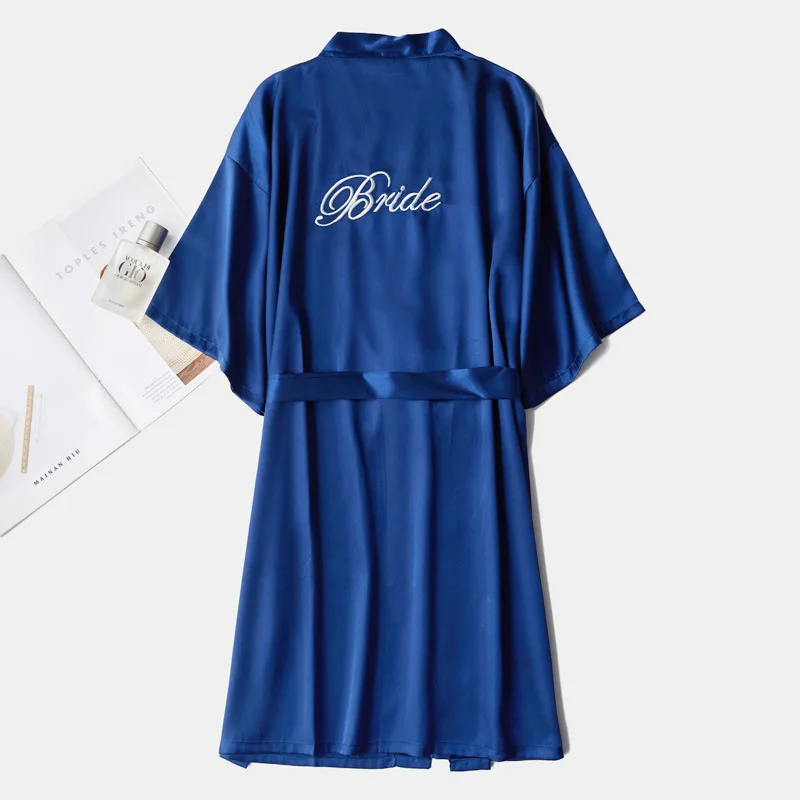

Женский халат для невесты и подружки невесты, Повседневная Ночная рубашка, новинка 2021, халат-кимоно, летняя одежда для сна