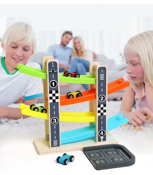 

Diy Sliding Block Wooden Box Puzzle Inertia Baby Cars Montessori Funnny Developing Toys for Children Over 3 Years Old