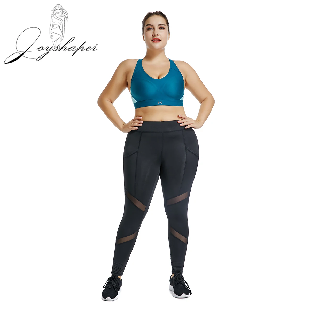 Joyshaper новые женские сетчатые Лоскутные Спортивные Леггинсы с высокой талией