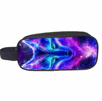 

Kids Pencil Case Fantasy Wolf Pattern Students Stationery Box Cartoon Animal Children's School Pen Bags Girls Beautician