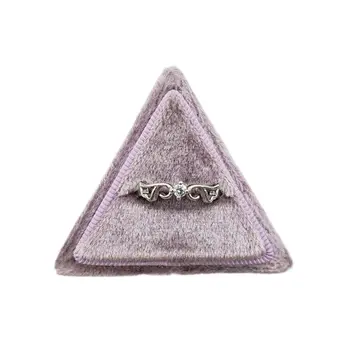 

Velvet Double Ring Box Trangle Wedding Ceremony Ring Box with Detachable Lid P0RF