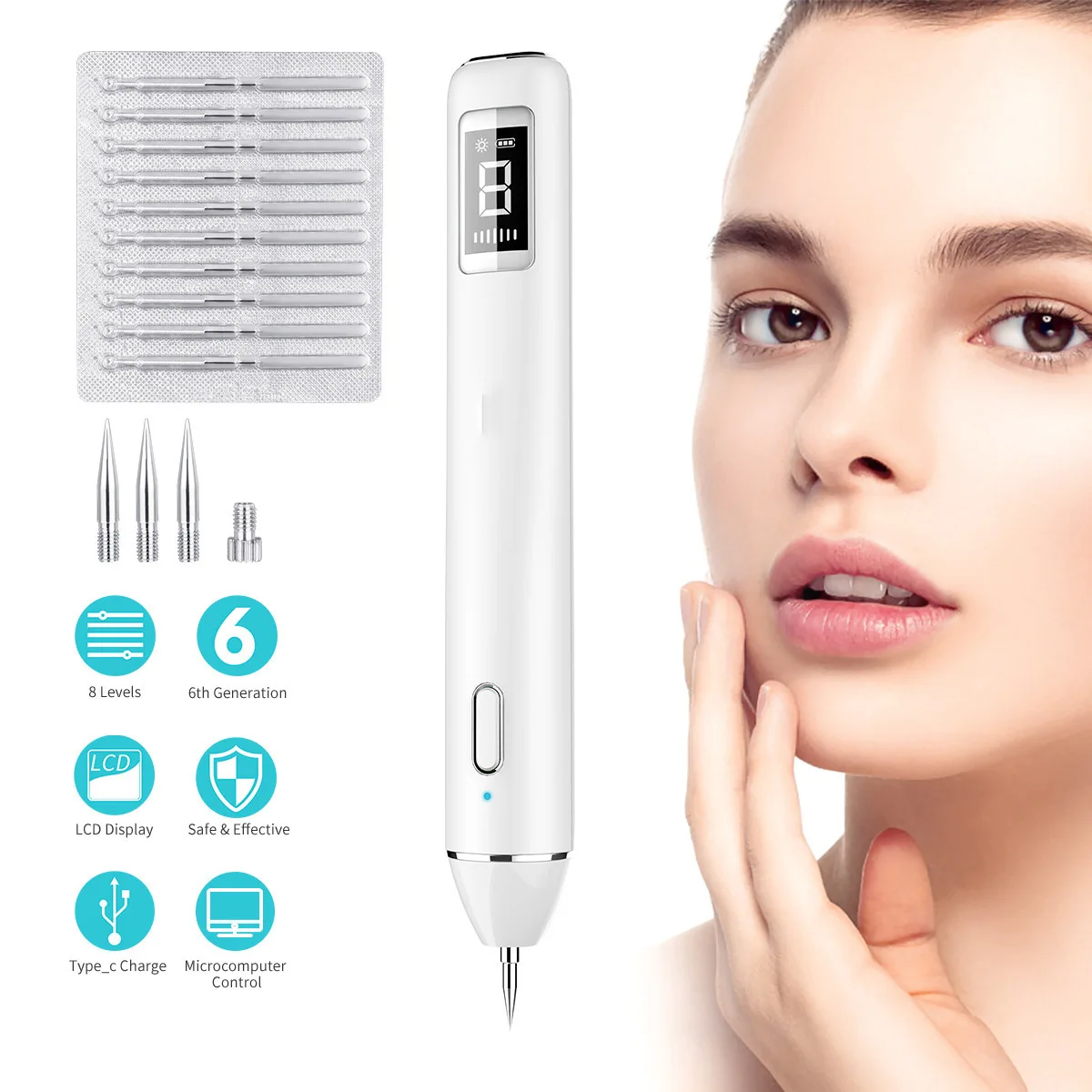 Máquina do Removedor da Tatuagem da Toupeira da Máquina do Laser da Pena do Plasma do Lcd da Pena do Laser do Fibroblast da Remoção da Etiqueta da Pele Pena Plasma da do Lcd 7 Cheap Utensílios de cuidado facial