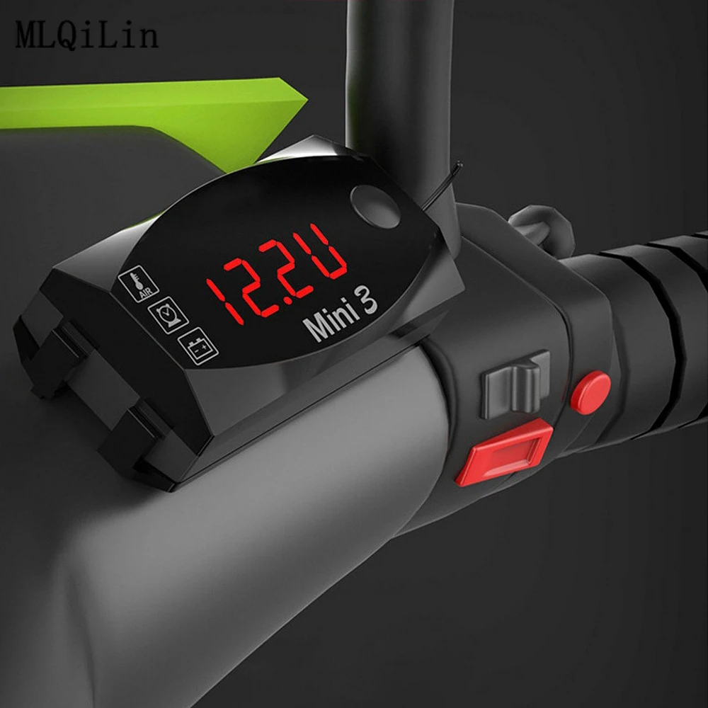 12V Universal Motorcycle Electronic Clock Thermometer Voltmeter 3-In-1 IP67 Waterproof Dust-proof LED Watch Digital Display | Автомобили и